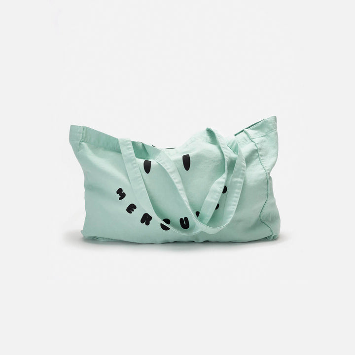 Canvas tote Smiley Turquesa