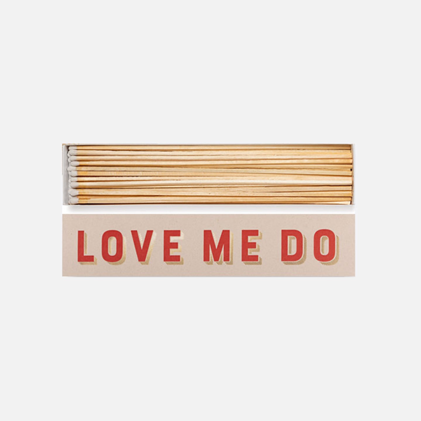 Caja alargada de cerillas Love me do